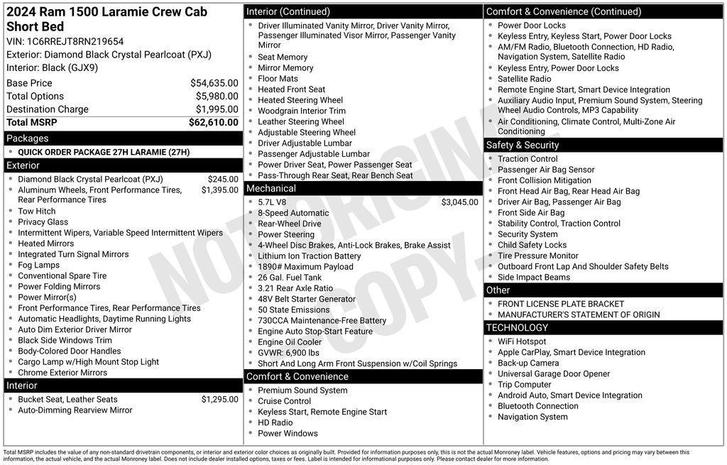 used 2024 Ram 1500 car, priced at $32,300