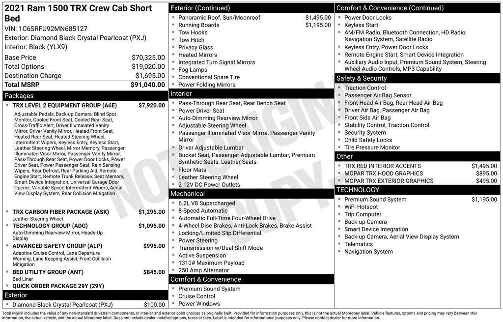 used 2021 Ram 1500 car, priced at $58,990