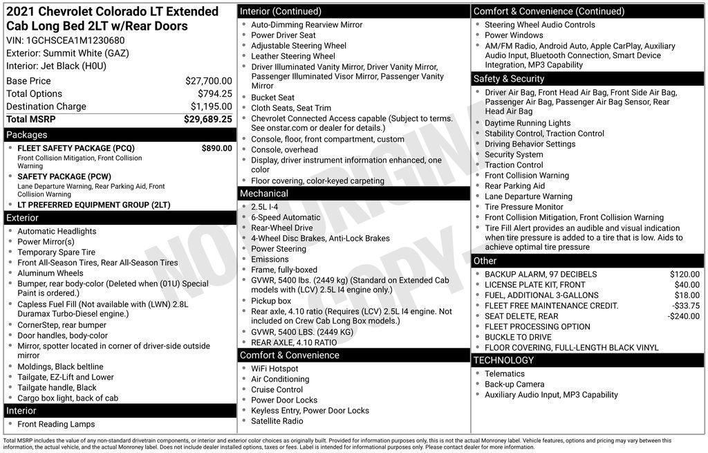 used 2021 Chevrolet Colorado car, priced at $18,500