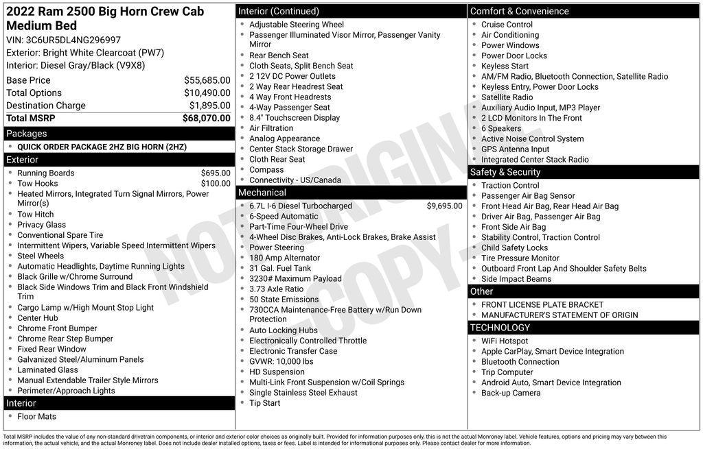 used 2022 Ram 2500 car, priced at $39,990