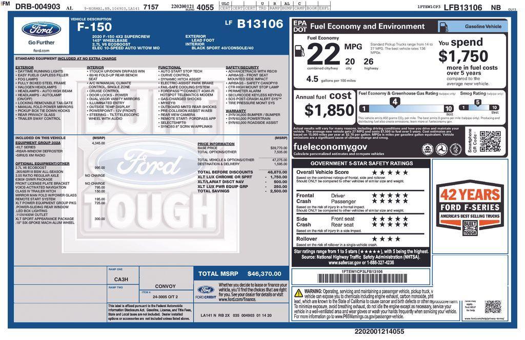 used 2020 Ford F-150 car, priced at $30,900