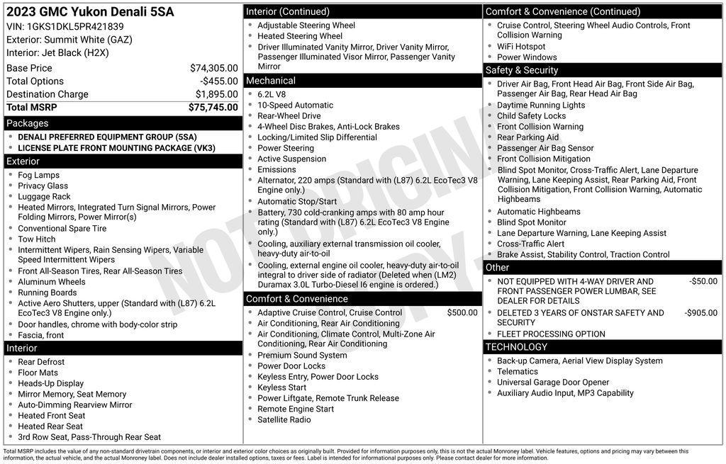 used 2023 GMC Yukon car, priced at $56,990