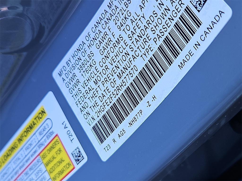 used 2024 Honda Civic car, priced at $23,887