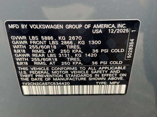 new 2026 Volkswagen Atlas car, priced at $49,251