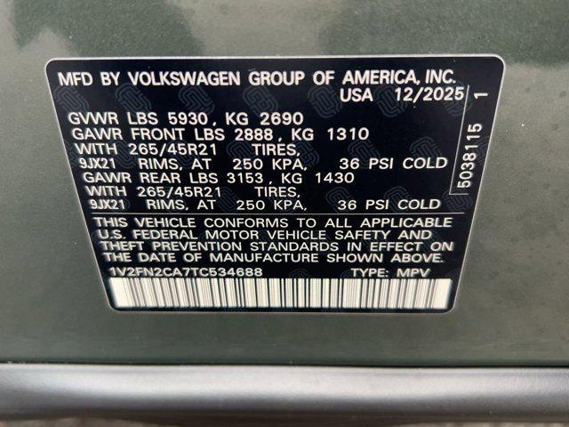 new 2026 Volkswagen Atlas car, priced at $55,264