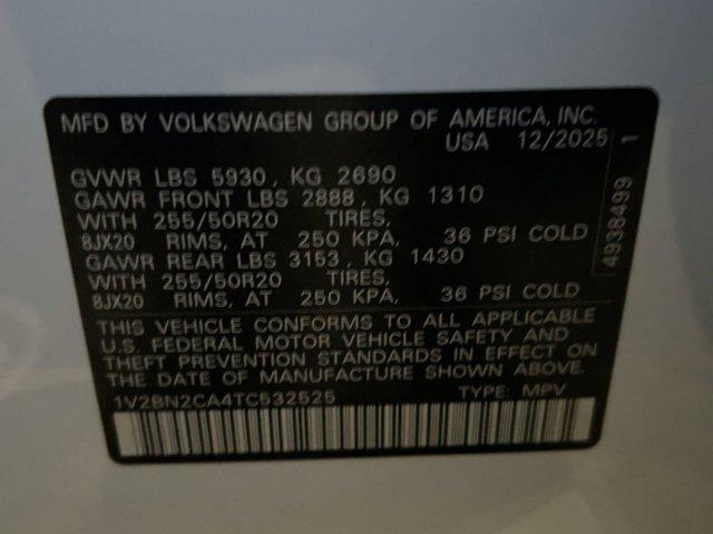 new 2026 Volkswagen Atlas car, priced at $51,314