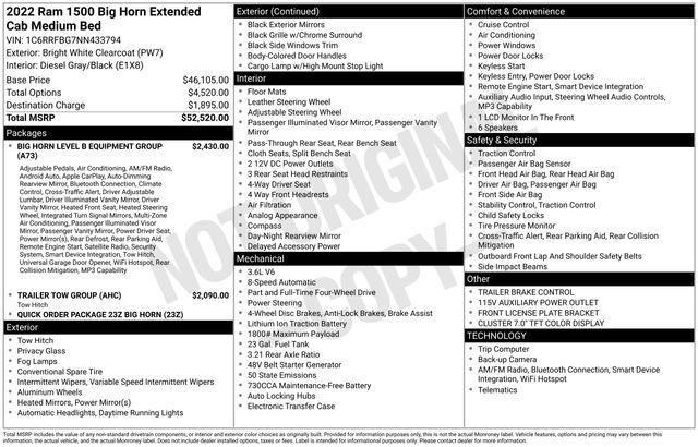 used 2022 Ram 1500 car, priced at $28,793