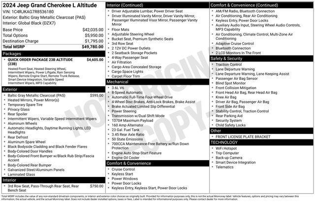 used 2024 Jeep Grand Cherokee L car, priced at $29,987