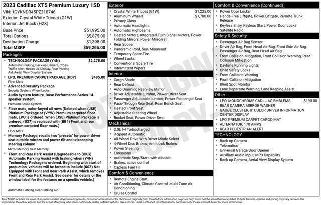 used 2023 Cadillac XT5 car, priced at $32,956