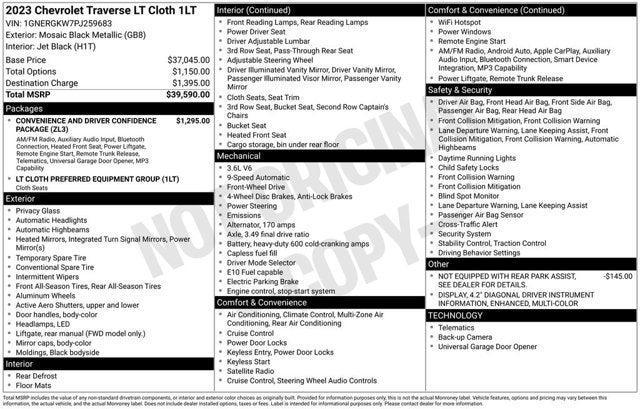 used 2023 Chevrolet Traverse car, priced at $29,204