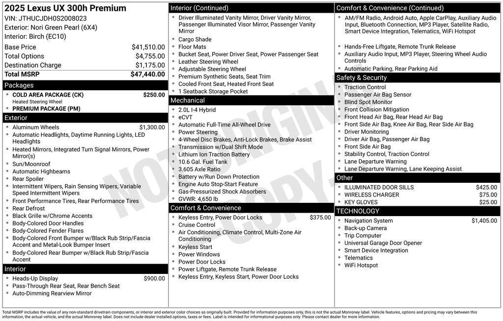 used 2025 Lexus UX 300h car, priced at $40,399