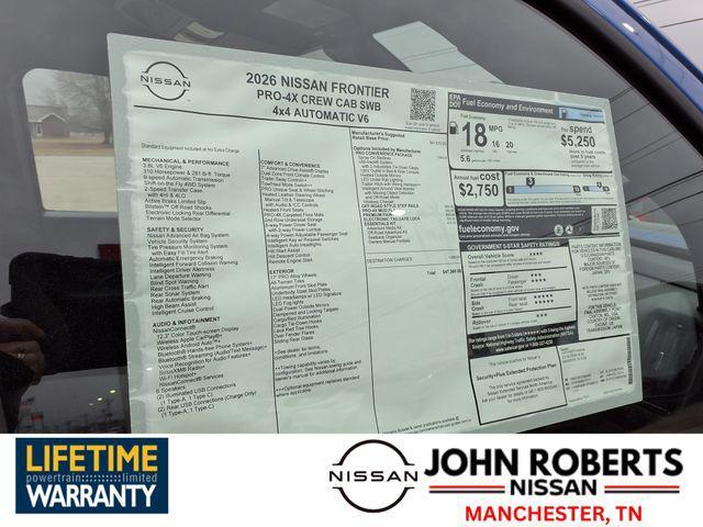 new 2026 Nissan Frontier car, priced at $42,288