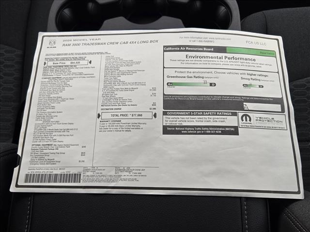 new 2026 Ram 3500 car, priced at $66,915