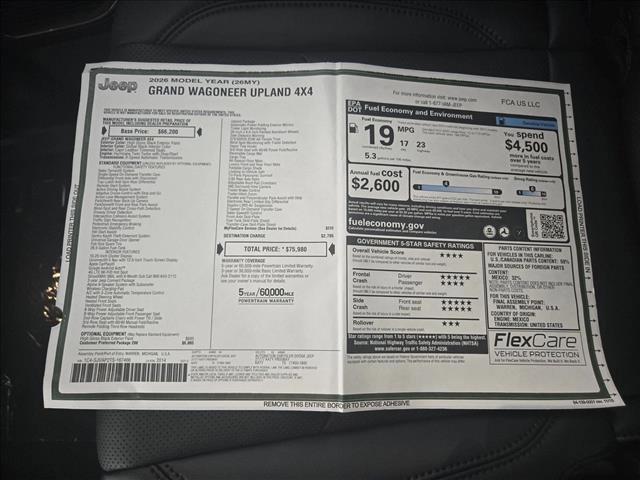 new 2026 Jeep Grand Wagoneer car, priced at $74,331