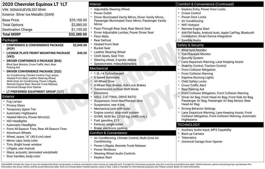 used 2020 Chevrolet Equinox car, priced at $11,759