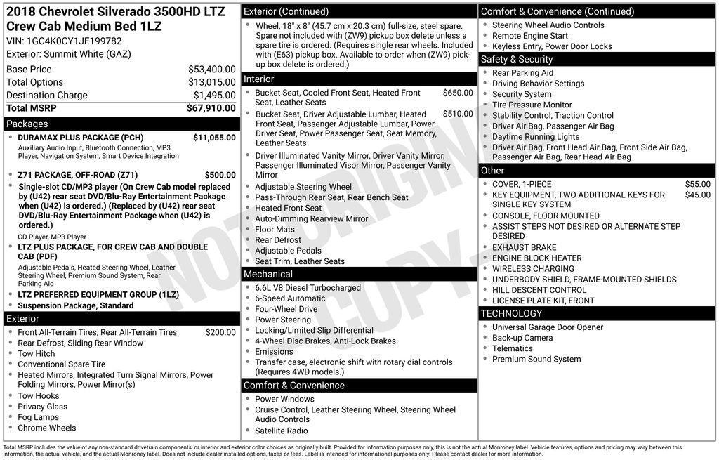 used 2018 Chevrolet Silverado 3500 car, priced at $42,541