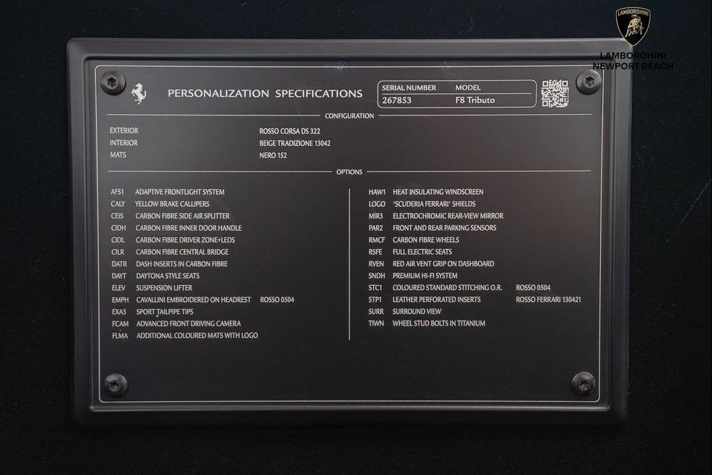 used 2021 Ferrari F8 Tributo car, priced at $346,608