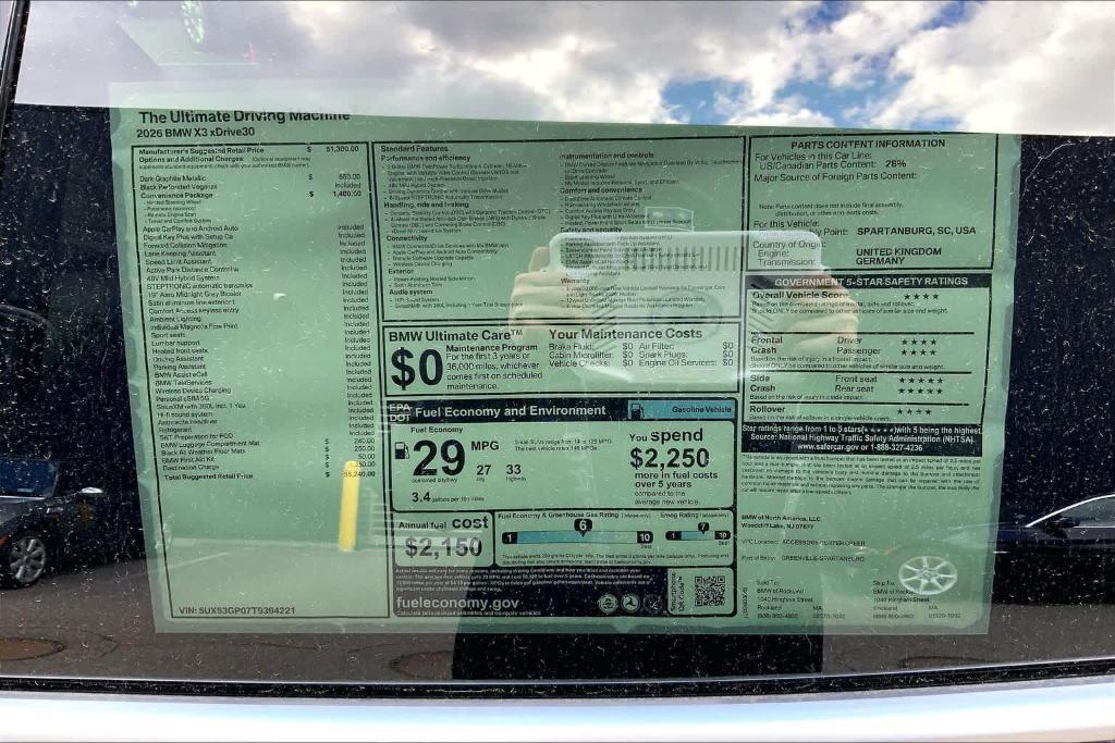 new 2026 BMW X3 car, priced at $55,240