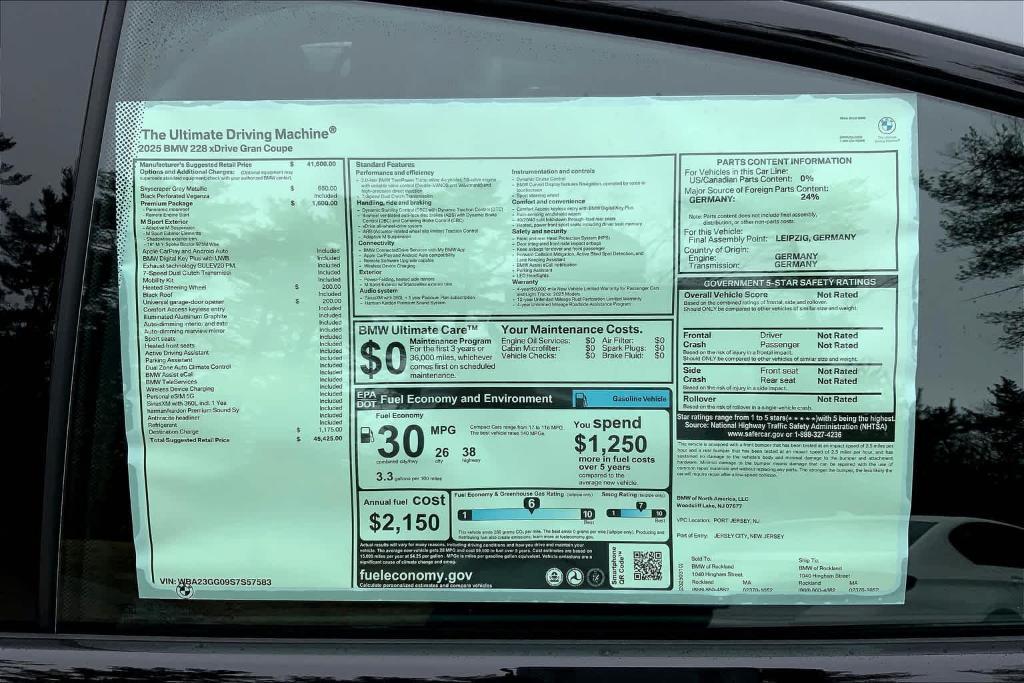 used 2025 BMW 228 Gran Coupe car, priced at $40,727