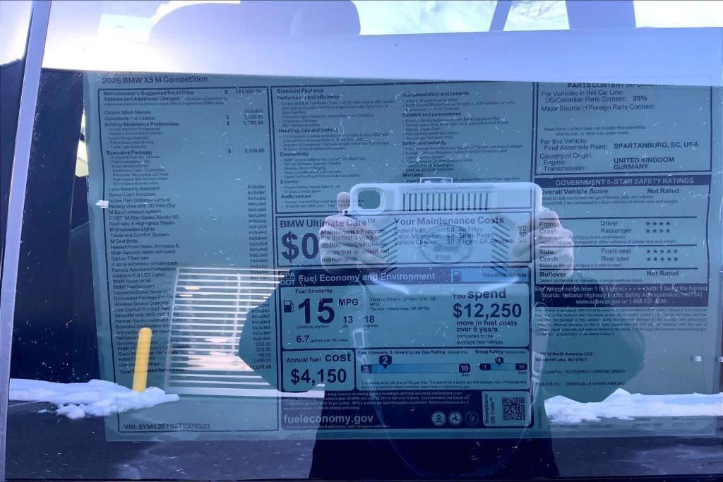 new 2026 BMW X5 M car, priced at $141,275