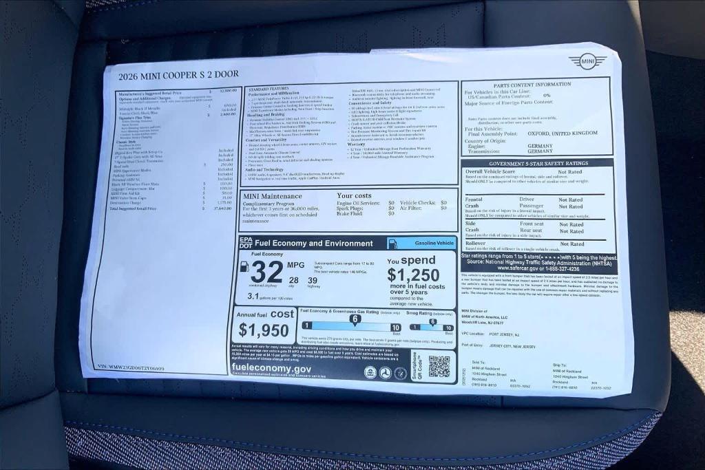 new 2026 MINI Hardtop car, priced at $37,640
