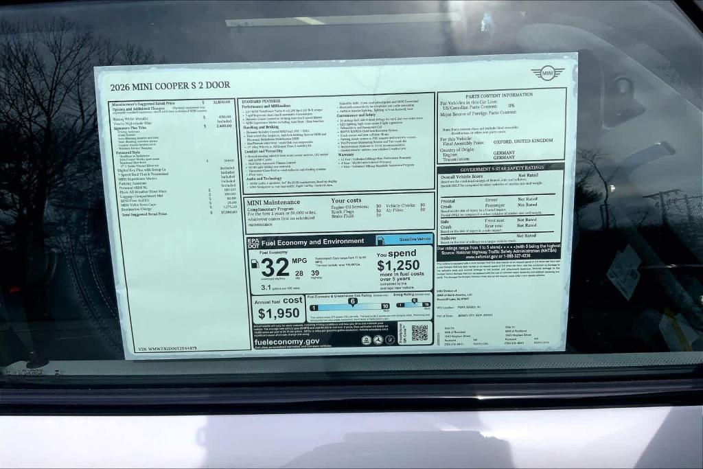 new 2026 MINI Hardtop car, priced at $37,990