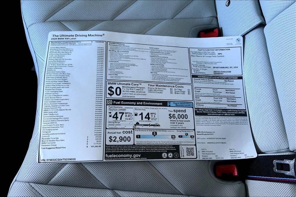 new 2026 BMW XM car, priced at $161,345