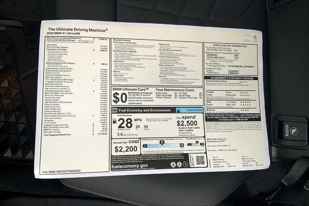 used 2026 BMW X1 car, priced at $50,626