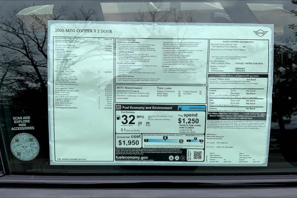 new 2026 MINI Hardtop car, priced at $41,140