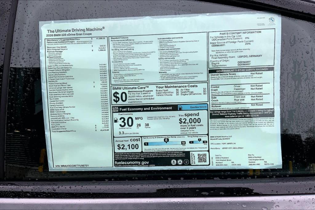 new 2026 BMW 228 Gran Coupe car, priced at $45,475