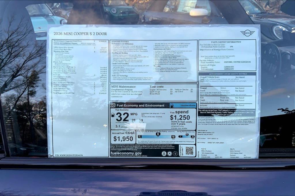 new 2026 MINI Hardtop car, priced at $37,640