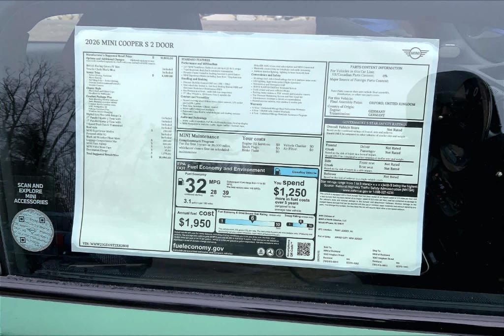 new 2026 MINI Hardtop car, priced at $38,690