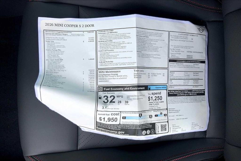 new 2026 MINI Hardtop car, priced at $41,390