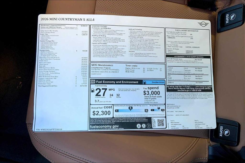 new 2026 MINI Countryman car, priced at $44,760
