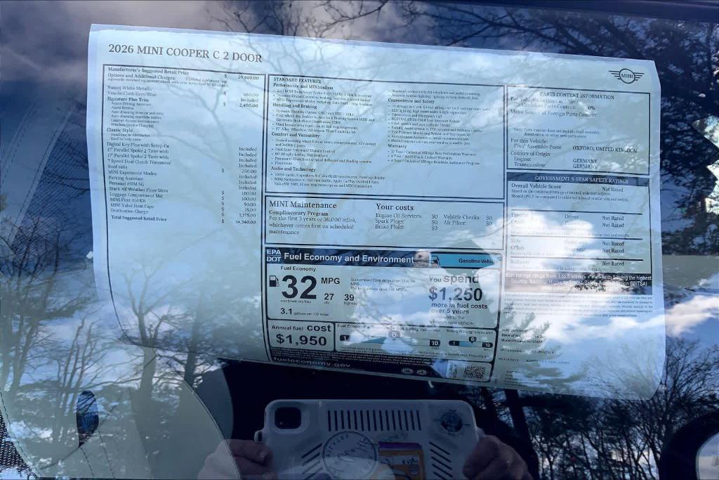 new 2026 MINI Hardtop car, priced at $34,340