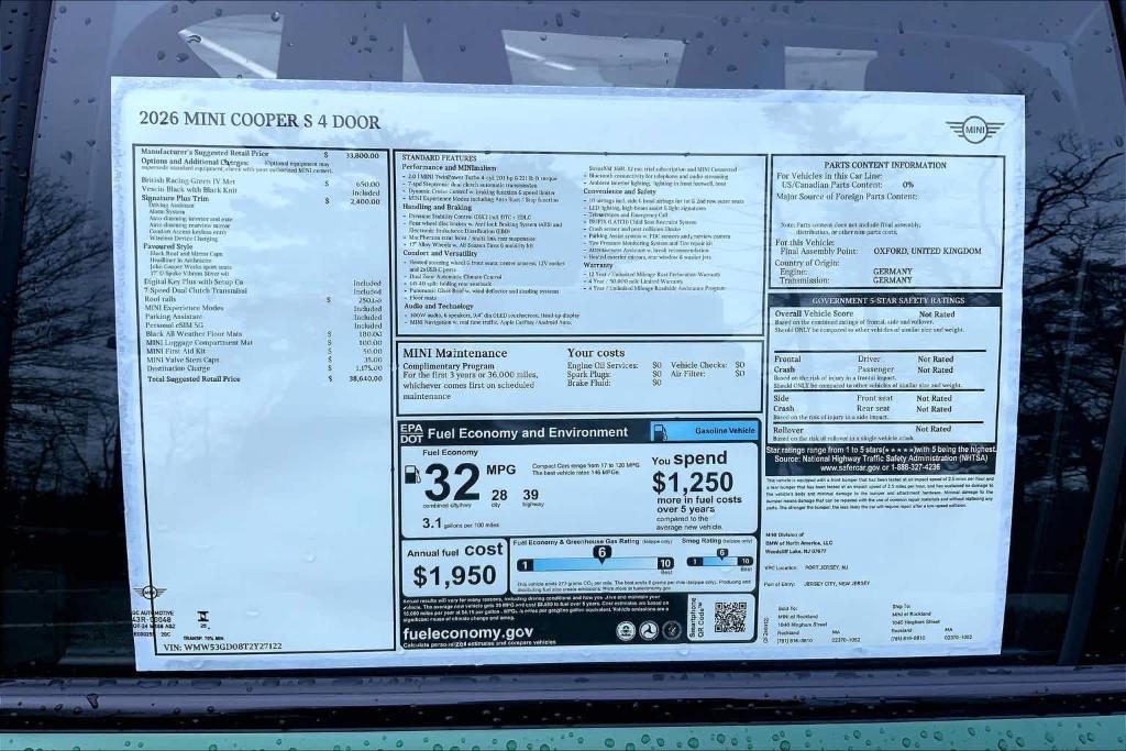 new 2026 MINI Hardtop car, priced at $38,640