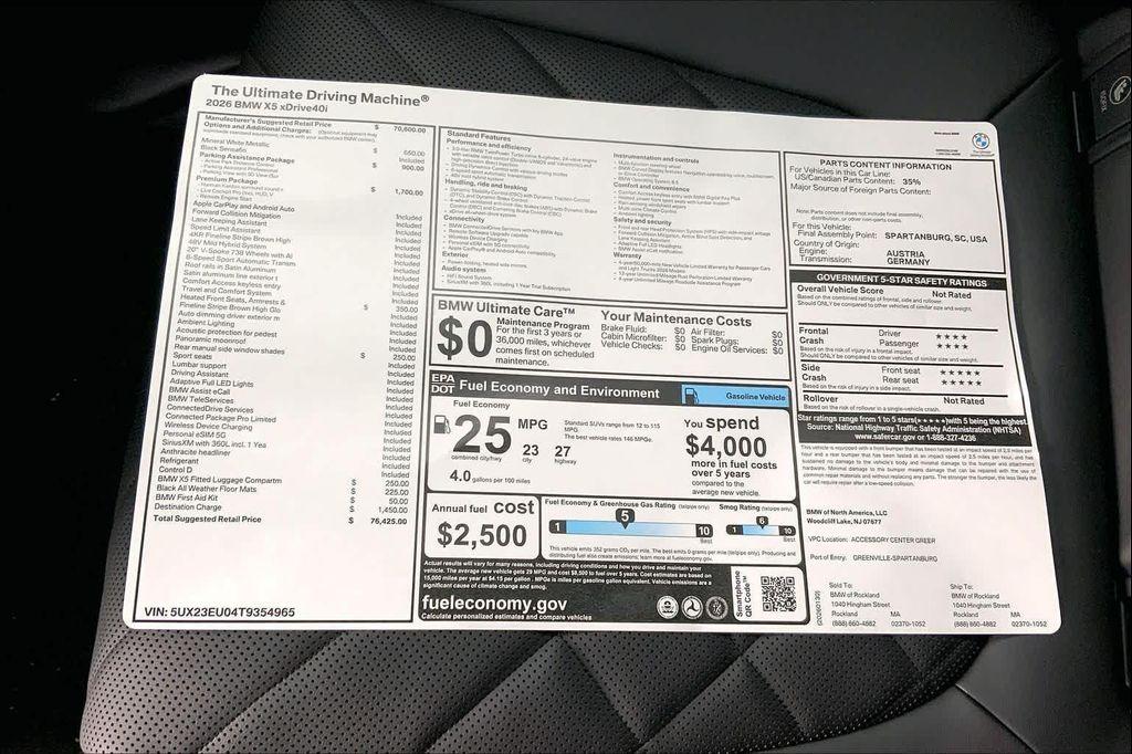 new 2026 BMW X5 car, priced at $76,920