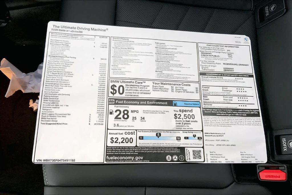 new 2026 BMW X1 car, priced at $47,770