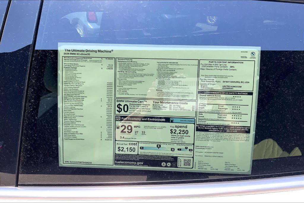 new 2026 BMW X3 car, priced at $59,830