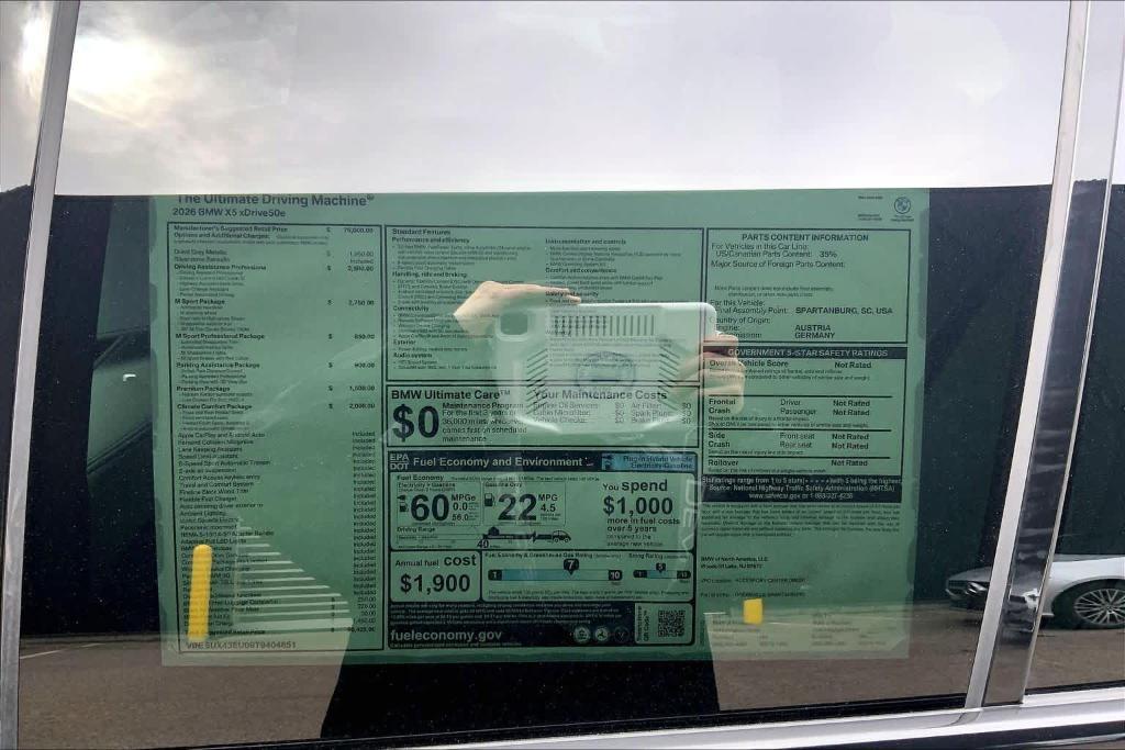 new 2026 BMW X5 PHEV car, priced at $90,425