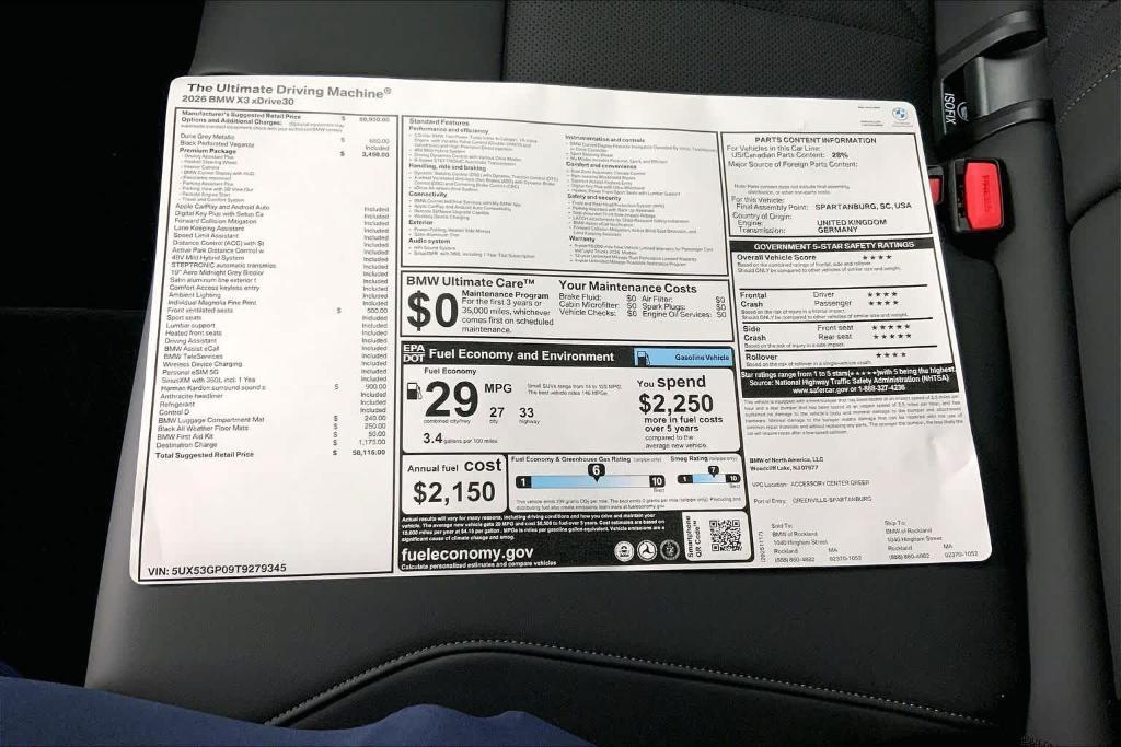 new 2026 BMW X3 car, priced at $58,115