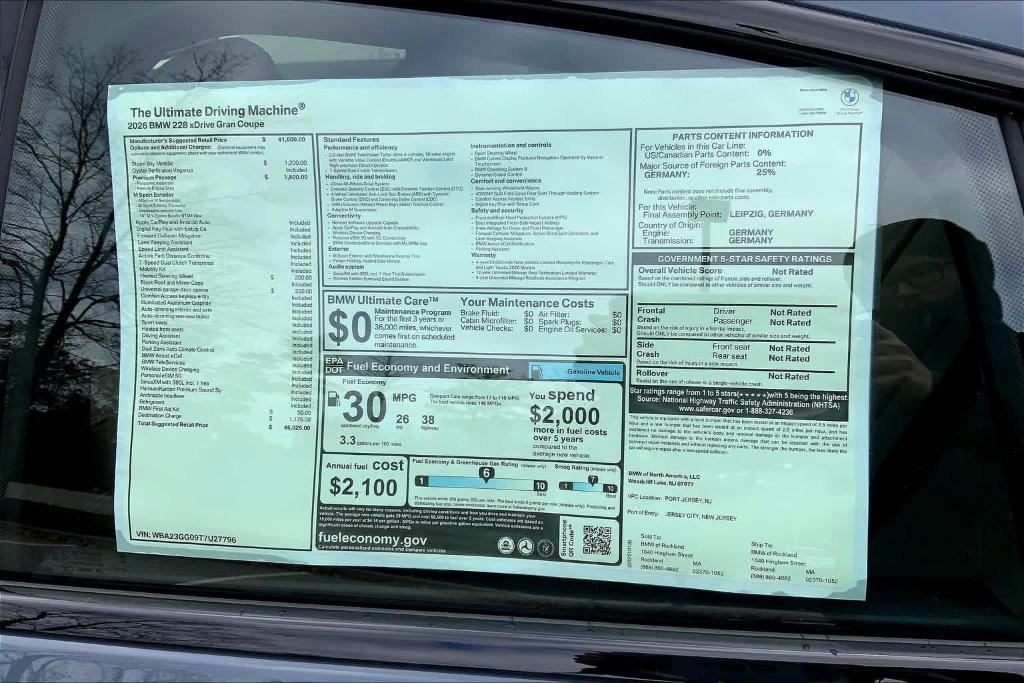 new 2026 BMW 228 Gran Coupe car, priced at $46,025