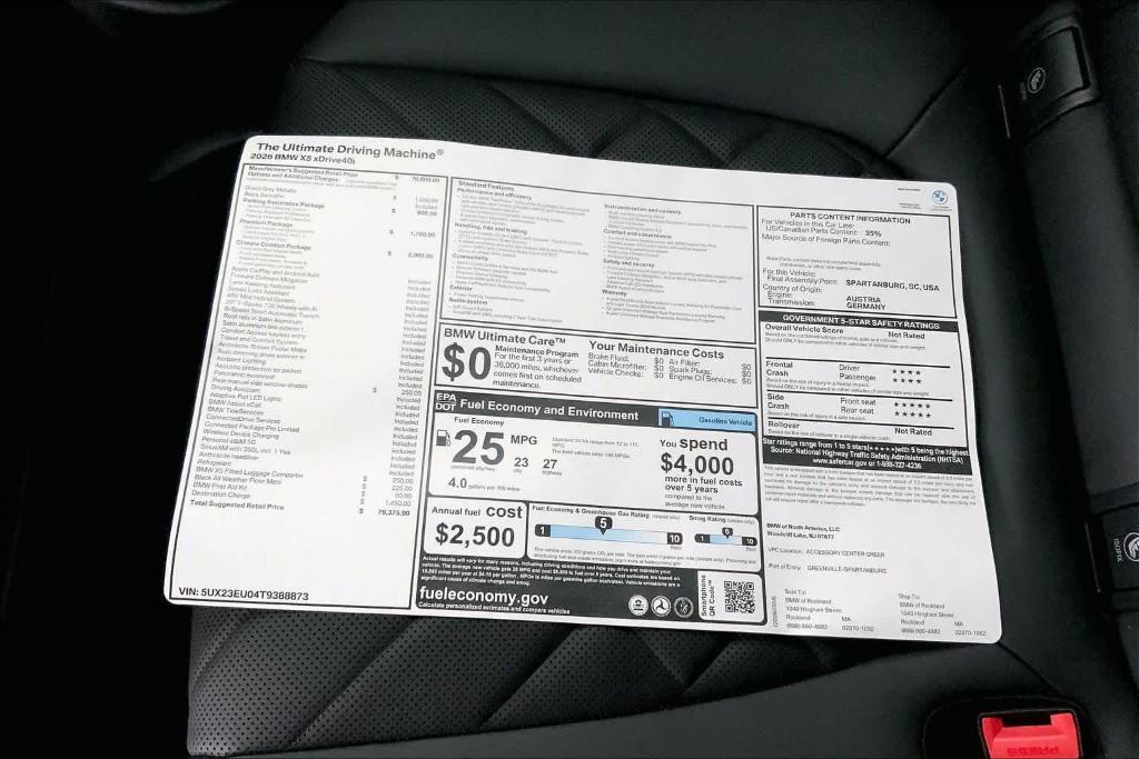 new 2026 BMW X5 car, priced at $79,375
