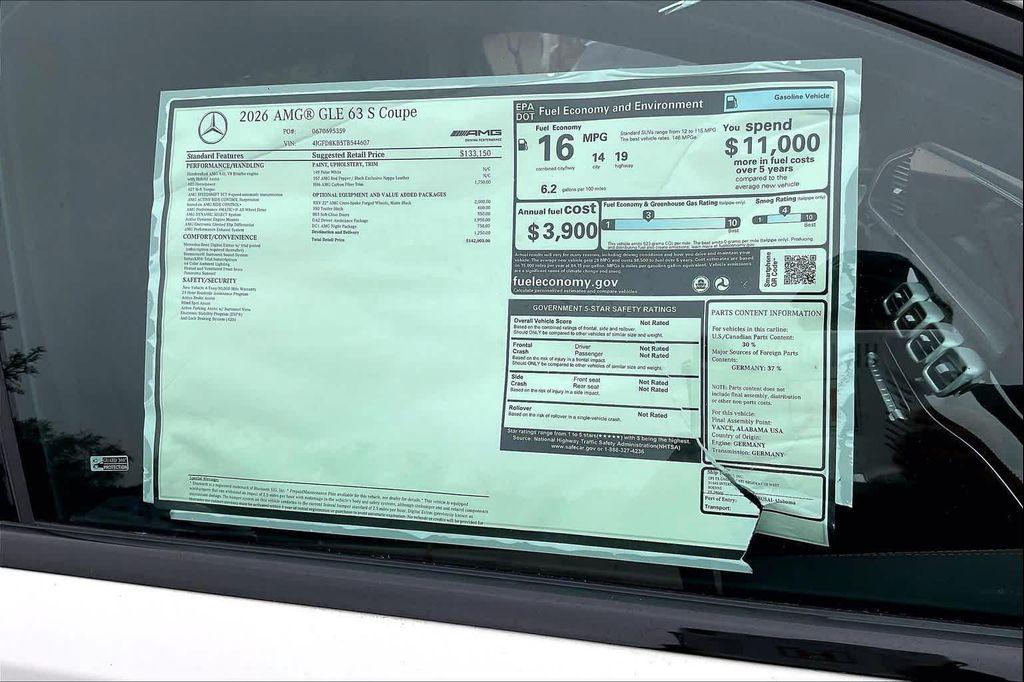 new 2026 Mercedes-Benz AMG GLE 63 car, priced at $142,000