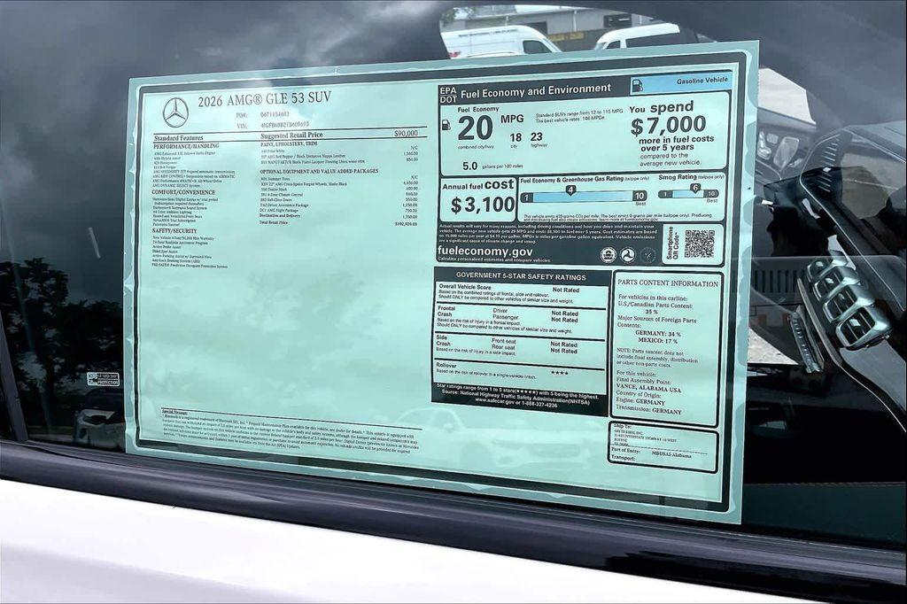 new 2026 Mercedes-Benz AMG GLE 53 car, priced at $102,920