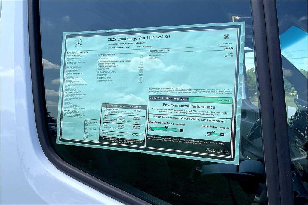 new 2025 Mercedes-Benz Sprinter 2500 car, priced at $62,462