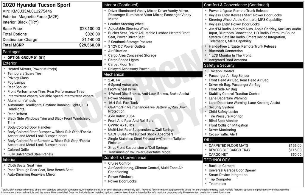 used 2020 Hyundai Tucson car, priced at $14,490