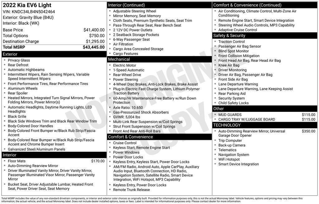 used 2022 Kia EV6 car, priced at $18,990