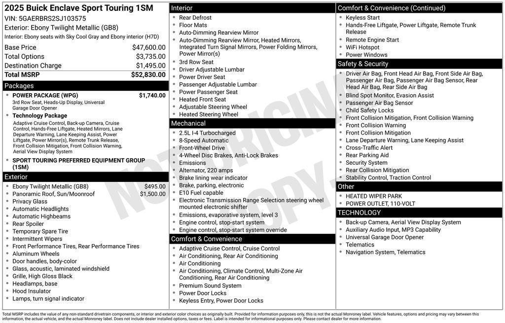 used 2025 Buick Enclave car, priced at $34,490