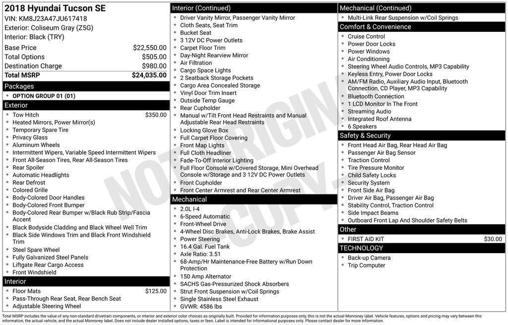 used 2018 Hyundai Tucson car, priced at $9,990